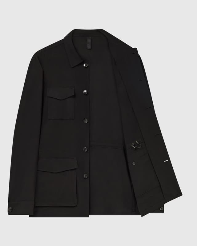 Made-To-Measure Black Tropical Wool Safari Suit by Loro Piana - June.25.f17