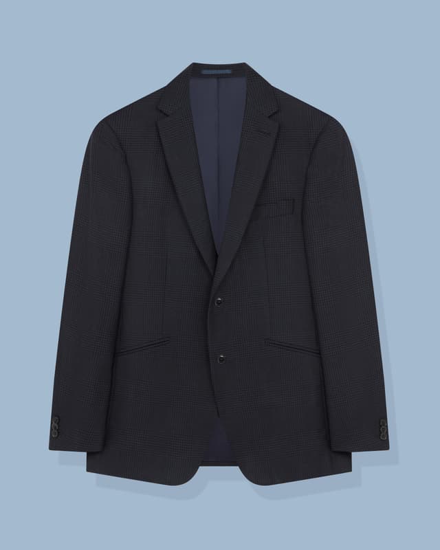 Casual Fitters Ready-to-Wear: French Navy Glencheck Wool/Silk by Ermenegildo Zegna - FIT.001 