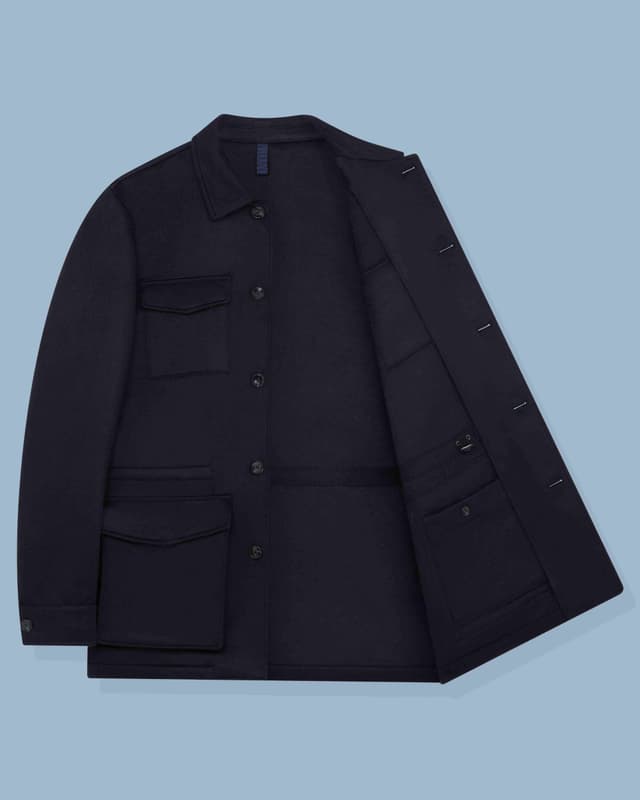 FIT.005 French Navy Pure Cashmere Safari Jacket - Now Live